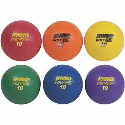 Champion Sports Poly Playground Ball Set - 10" - Red, Orange, Yellow, Green, Blue, Purple - 1  Set