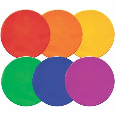 Champion Sports Extra Large Poly Spot Marker Set - Green, Orange, Purple, Red, Blue, Yellow - Vinyl