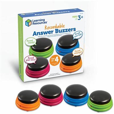 Learning Resources Recordable Answer Buzzers - Theme/Subject: Learning - Skill Learning: Sound, Game - 4 Pieces - 3+ - 1 Pack