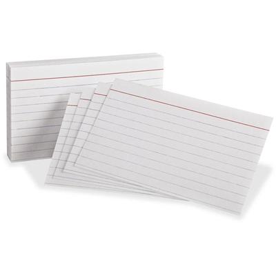 Oxford Ruled Heavyweight Index Cards - Front Ruling Surface - Ruled Front Ruling - 3" x 5" Sheet Size - White Paper - Heavyweight - 1 Pack