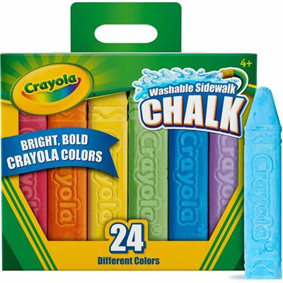 Crayola Washable Sidewalk Chalk - 4" Length - Assorted - 1 Box