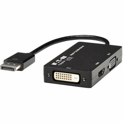 Tripp Lite series P136-06N-HDV-4K DisplayPort/HDMI/DVI/VGA Audio/Video Cable - 6" DVI/DisplayPort/HDMI/VGA A/V Cable for Audio/Video Device, Notebook, Tablet, Monitor, Projector, TV - First End: 1 x DisplayPort 1.2 Digital Audio/Video - Male - Second