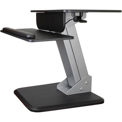 StarTech.com Sit-to-Stand Workstation - 12" to 30" Screen Support - 28.66 lb Load Capacity - Flat Panel Display Type Supported - 6.30" Height x 28.30" Width - Desktop, Tabletop - Steel, Wood - Black, Silver