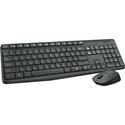 Logitech Wireless Keyboard and Mouse - USB Wireless RF - English - Black - USB Wireless RF - Optical - Scroll Wheel - QWERTY - Black - AAA, AA - Compatible with Desktop Computer for PC, Linux, ChromeOS - 1 Each