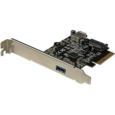StarTech.com 2-Port USB 3.1 (10Gbps) Card - USB-A, 1x External, 1x Internal - PCIe - PCI Express x4 - Plug-in Card - 2 USB Port(s) - 1 SATA Port(s) - UASP Support - PC, Mac, Linux