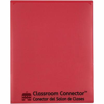 C-Line Classroom Connector Letter Report Cover - 8 1/2" x 11" - 2 Internal Pocket(s) - Red - 1 Box