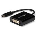 StarTech.com USB-C to DVI Adapter - 1 x 24-pin USB 3.1 Type C - Male - 1 x 29-pin DVI-I Digital Video - Female - Black - 1 Each