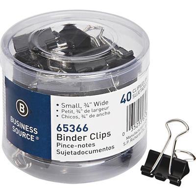 Business Source Small Binder Clips - Small - for Paper, Project, Document - Black - 1 Pack