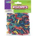 Creativity Street WoodCrafts Bright Mini Clothespins - Mini - 1" Length x 1.5" Width - for Artwork - Assorted - Wood - 250 / Pack