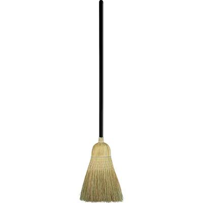 Genuine Joe Warehouse Broom - Corn Fiber Bristle - 38" Handle Length - Lacquered Wood Handle - Natural - 1 Each
