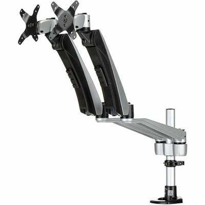 StarTech.com ARMDUAL30 Mounting Arm for Monitor - Black, Silver - TAA Compliant - Height Adjustable - 2 Display(s) Supported - 30" Screen Support - 39.68 lb Load Capacity - 75 x 75, 100 x 100 - Steel, Aluminum, Plastic - 1 Each