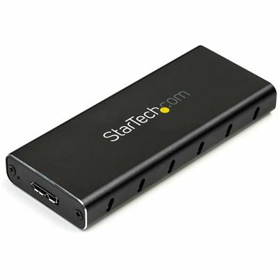 StarTech.com Drive Enclosure SATA/600, M.2 - USB 3.1 Micro-B Host Interface - UASP Support External - Black, Silver - TAA Compliant - 1 x SSD Supported - 1 x Total Bay - Aluminum