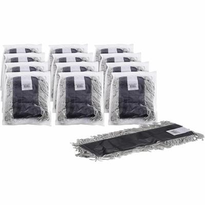 Genuine Joe Disposable Dust Mop Refill - 18" Width x 5" Depth - Disposable, Looped Ends, Fray Resistant, 4-ply, Absorbent, Quick Drying, Durable, 4-ply Yarn - Cotton, Synthetic - Natural - 12 / Carton