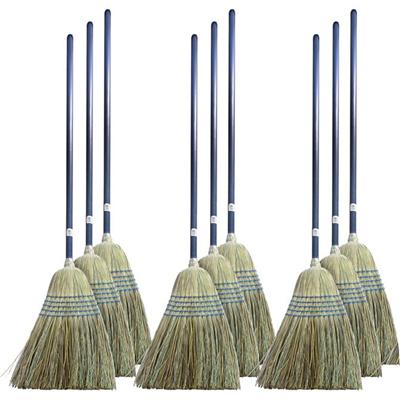 Genuine Joe Light Duty Broom - Corn Fiber Bristle - Lacquered Wood Handle - Natural - 12 / Carton