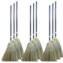 Genuine Joe Light Duty Broom - Corn Fiber Bristle - Lacquered Wood Handle - Natural - 12 / Carton