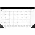 At-A-Glance Contemporary Monthly Desk Pad - Julian Dates - Daily, Monthly - 12 Month - January 2026 to December 2026 - 1 Month Single Page Layout - 18" x 11" Sheet Size - White Sheet - Headband - Desk Pad - Paper - Black Cover - 11" Height - Referenc