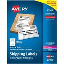 Avery&reg; Shipping Labels with Receipt, 5-1/16" x 7-5/8" 100 Count (27900) - 7 5/8" Length - Permanent Adhesive - Rectangle - Laser, Inkjet - White - Paper - Permanent Adhesive, Smudge-free, Jam-free - 1 / Sheet - 100 Total Sheets - 100 Total Label(