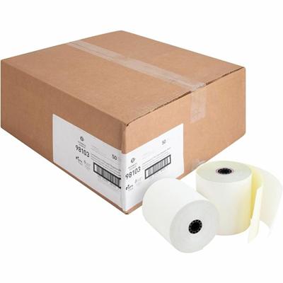 Business Source 2-part Carbonless Cash Register Rolls - 3" x 90 ft - Sustainable Forestry Initiative (SFI) - White - 50 / Carton