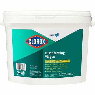 CloroxPro™ Disinfecting Wipes - For Multi Surface, Multipurpose - Ready-To-Use - Wipe - Fresh Scent - Recommended For: Bacteria Remover, Germs Remover, Virus Remover, Pet Dander Remover, Allergen Remover, Pollen Remover, Grass Remover, Spill Re