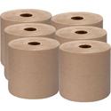 Genuine Joe Embossed Hardwound Roll Towels - 7.87" Width x 1000 ft Length - 2" Core - Kraft - 6 / Carton
