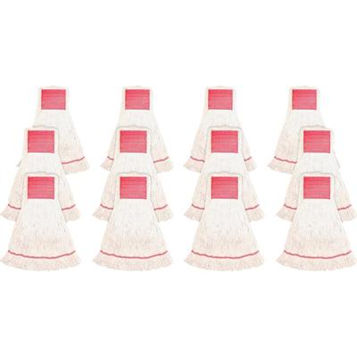 Genuine Joe Synthetic Blend Large Mophead - Rayon, Cotton - White - 12 / Carton