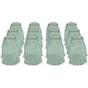 Genuine Joe Blended Yarn Mophead - #20 - Durable, Cut Ends, Narrow Headband - Yarn - Green - 12 / Carton