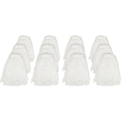 Genuine Joe Cut End Mophead - #24 - 4-ply, Cut Ends, Narrow Headband, Absorbent, Mildew Resistant - Rayon - Natural - 1.25 lb - 12 / Carton