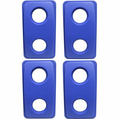 Thin Bin Round Cut Out Blue Lid - Rectangular - Blue - 4 / Carton