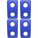 Thin Bin Round Cut Out Blue Lid - Rectangular - Blue - 4 / Carton