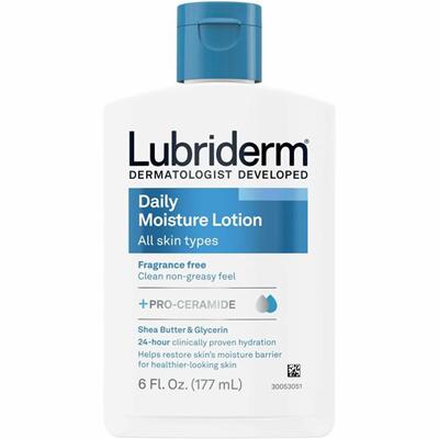 Lubriderm Daily Moisture Skin Lotion - Lotion - 6 fl oz - Non-fragrance - Flip Top Dispenser - For Dry Skin - Applicable on Hand and Body - Fragrance-free, Moisturising, Non-greasy Flip Top Dispenser - 1 Each
