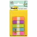 Post-it&reg; Flags in On-the-Go Dispenser - Bright Colors - 100 x Assorted - 1/2" Flag/Note Width x 1 3/4" Flag/Note Length - Orange, Purple, Green, Blue, Pink - Removable - 100 / Pack
