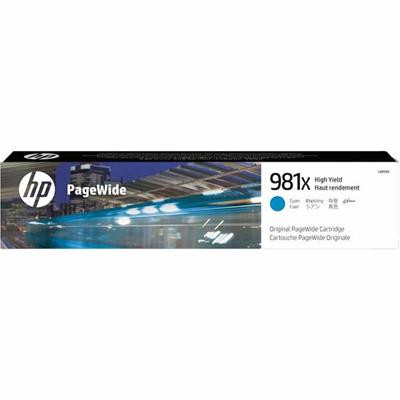 HP 981X (L0R09A) Original High Yield Page Wide Ink Cartridge - Single Pack - Cyan - 1 Each - 10000 Pages