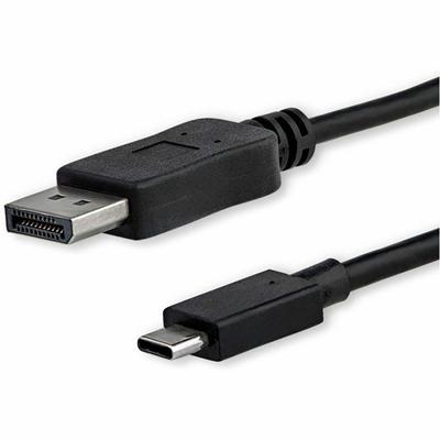 StarTech.com 3.3 ft. (1 m) USB-C to DisplayPort Cable - 4K 60Hz - Black - 3.28 ft DisplayPort/Thunderbolt 3 Video Cable Adapter for Audio/Video Device, Monitor, Projector, MacBook, Chromebook, HDTV, Notebook, MacBook Air, MacBook Pro, iPad Pro - Firs