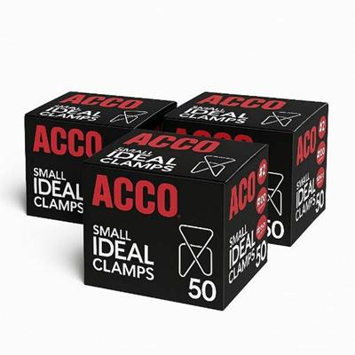 ACCO Ideal Clamps - No. 2 - 100 Sheet Capacity - for Office, Home, School, Document, Paper - Sturdy, Tear Resistant, Bend Resistant, Flex Resistant - Silver - 50/Box - 3 / Pack