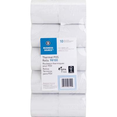 Business Source 3-1/8"x230' POS Receipt Thermal Rolls - 3 1/8" x 230 ft - 48 g/m² Grammage - White - 1 Pack