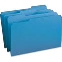 Business Source 1/3 Tab Cut Legal Recycled Top Tab File Folder - 8 1/2" x 14" - Top Tab Location - Assorted Tab Position - 11 pt. - 1 Plys - Blue - 10% Recycled - 100 / Box