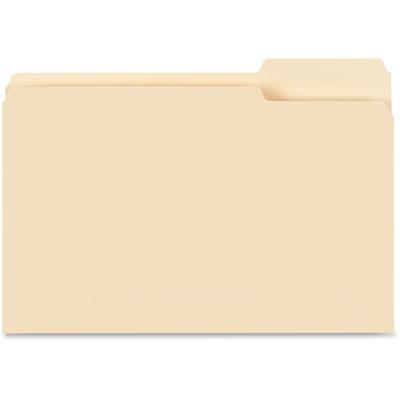 Business Source 1/3 Tab Cut Legal Recycled Top Tab File Folder - 8 1/2" x 14" - 3/4" Expansion - 11 pt. - Manila - 10% Recycled - 100 / Box