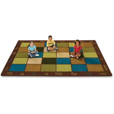 Carpets for Kids&reg; Premium Nature's Colors Seating Rug - Kids - 108" Length x 72" Width - Rectangle - Natural, Assorted