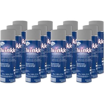 Twinkle Stainless Steel Cleaner/Polish - Ready-To-Use - 17 oz (1.06 lb) - Characteristic Scent - Film-free, Residue-free, Water Based, Lemon Scent, CFC-free - White - 12 / Carton