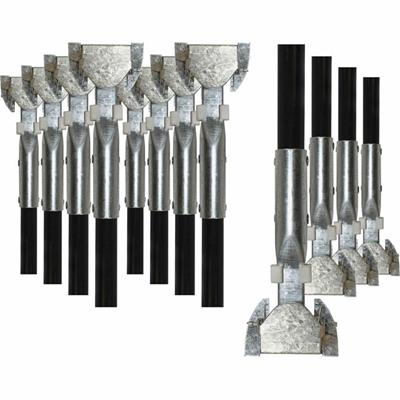 Genuine Joe Clip-on Dust Mop Steel Handle - 60" Length x 1" Diameter - Black - Vinyl, Steel - 12 / Carton