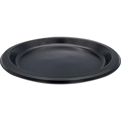 Genuine Joe 9" Round Plastic Plates - Serving - Disposable - 9" Diameter - Black - Plastic Body - 125/Pack - 4 / Carton