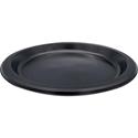Genuine Joe 9" Round Plastic Plates - Serving - Disposable - 9" Diameter - Black - Plastic Body - 125/Pack - 4 / Carton
