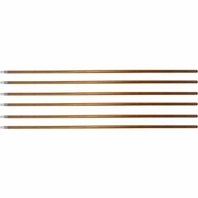 Genuine Joe Wood Handle with Threaded Metal Tip - Natural - Metal, Wood - 6 / Carton