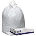 Genuine Joe Low Density White Can Liners - 60 gal Capacity - 58" Length x 38" Width x 0.90 mil (23 Micron) Thickness - Low Density - White - Can, Waste Disposal - Recycled - 100 / Carton