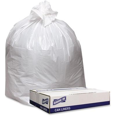 Genuine Joe Low Density White Can Liners - 45 gal Capacity - 46" Length x 40" Width x 0.90 mil (23 Micron) Thickness - Low Density - White - Industrial Trash - Recycled - 100 / Carton