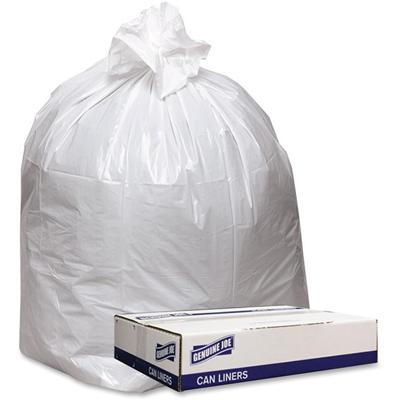 Genuine Joe Low Density White Can Liners - 56 gal Capacity - 47" Length x 43" Width x 0.90 mil (23 Micron) Thickness - Low Density - White - Industrial Trash - Recycled - 100 / Carton