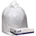 Genuine Joe Low Density White Can Liners - 56 gal Capacity - 47" Length x 43" Width x 0.90 mil (23 Micron) Thickness - Low Density - White - Industrial Trash - Recycled - 100 / Carton