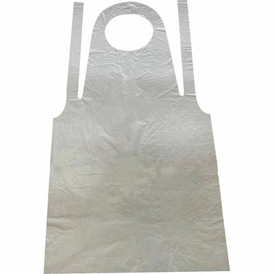 Genuine Joe 50" Disposable Poly Apron - White - Polyethylene, Polyethylene - 100/Pack - 10 / Carton