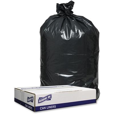 Genuine Joe Low Density Black Can Liners - 45 gal Capacity - 46" Length x 40" Width x 1.20 mil (30 Micron) Thickness - Low Density - Black - Can - Recycled - 100 / Carton