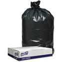 Genuine Joe Low Density Black Can Liners - 60 gal Capacity - 58" Length x 38" Width x 1.20 mil (30 Micron) Thickness - Low Density - Black - Recycled - 100 / Carton